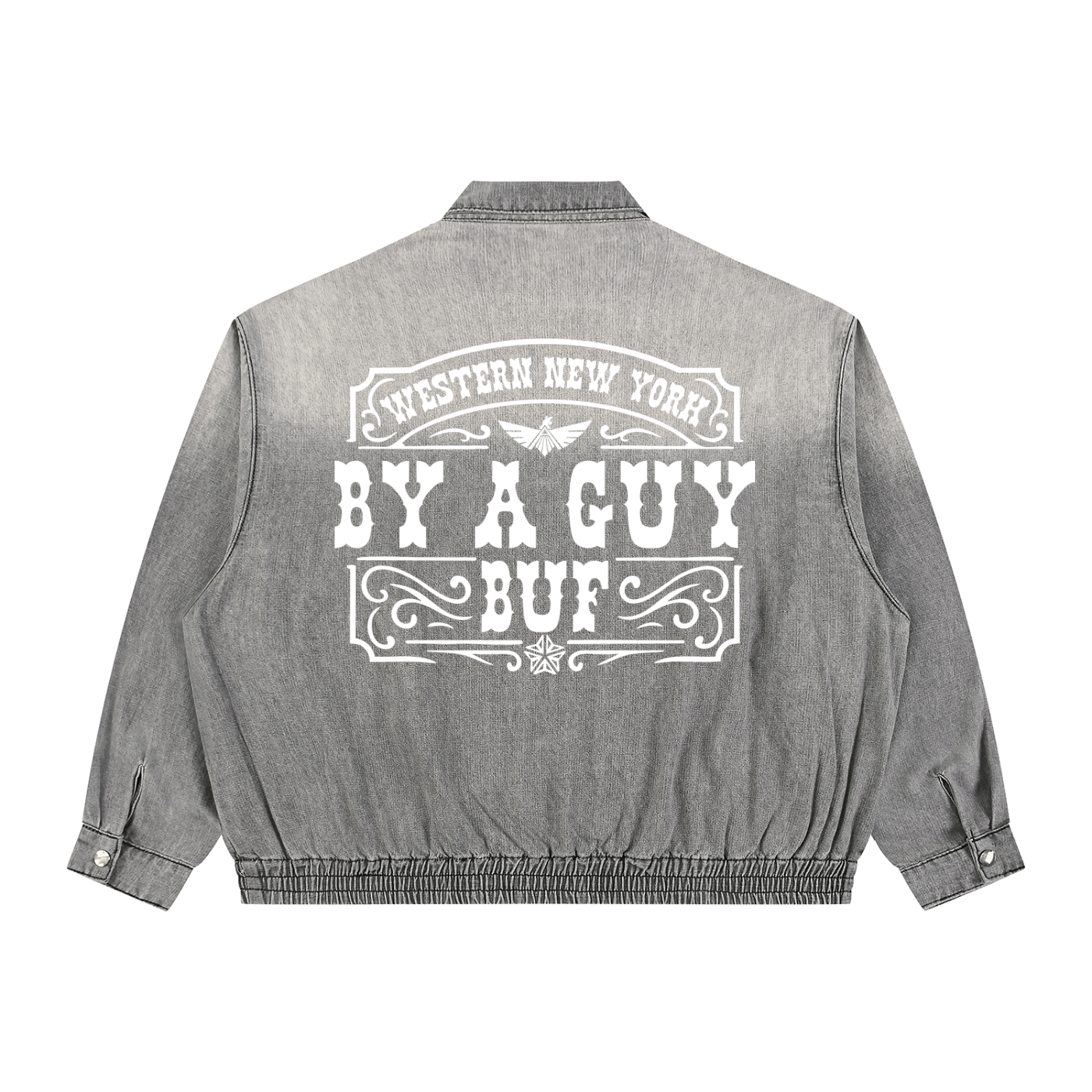 Unisex Vintage Wash Full-Zip Denim Jacket