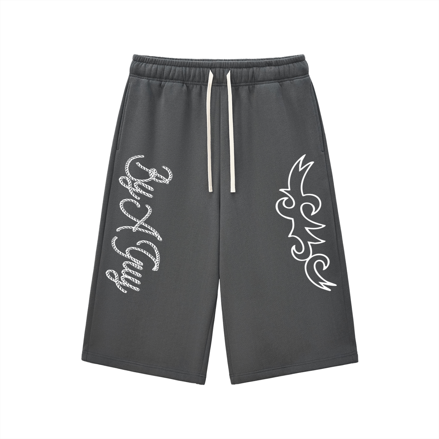 Relaxed Drawstring Three-quarter Sweatpants