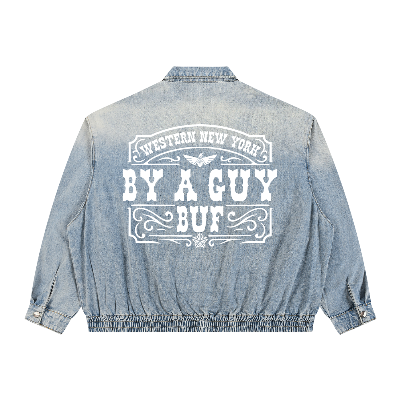 Unisex Vintage Wash Full-Zip Denim Jacket