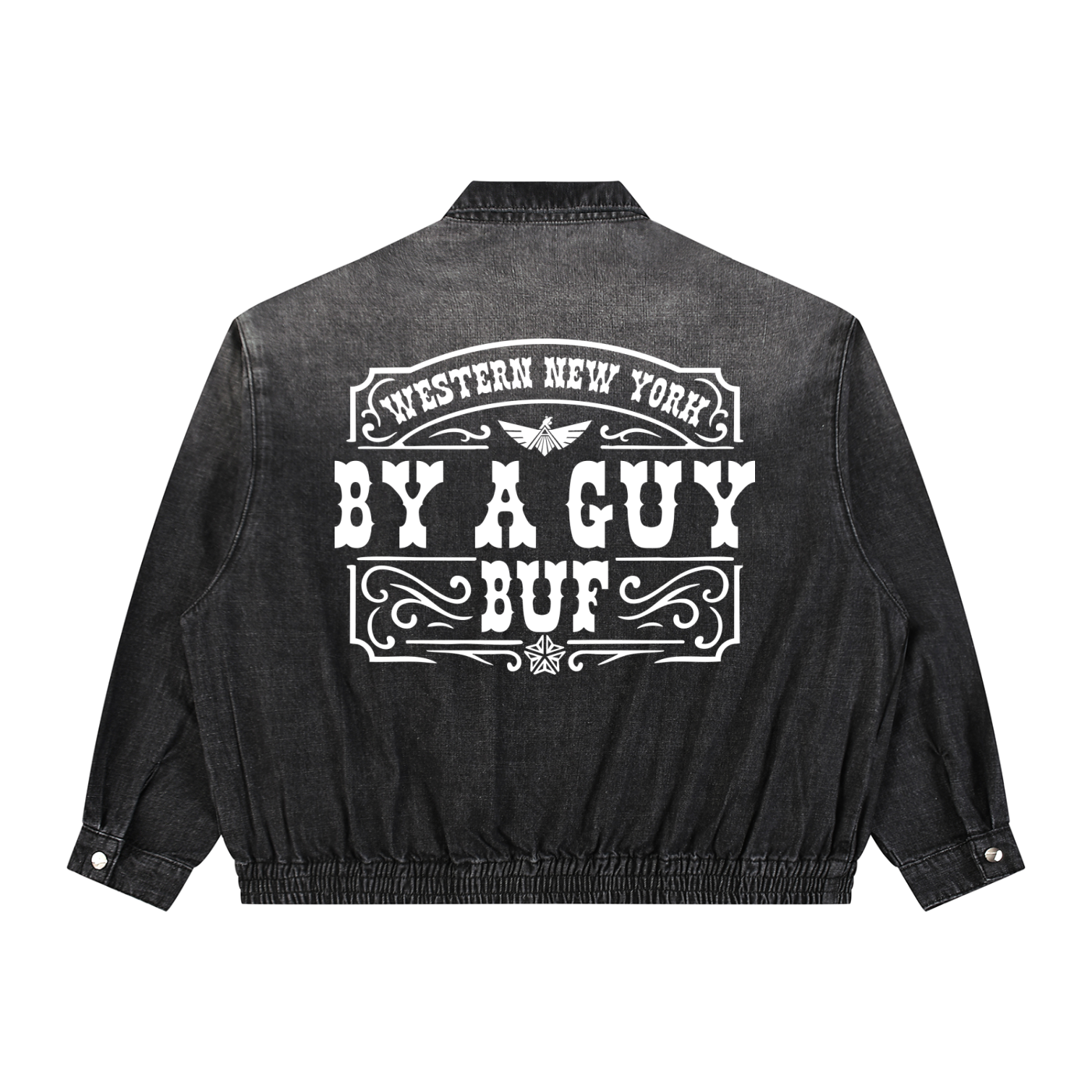 Unisex Vintage Wash Full-Zip Denim Jacket