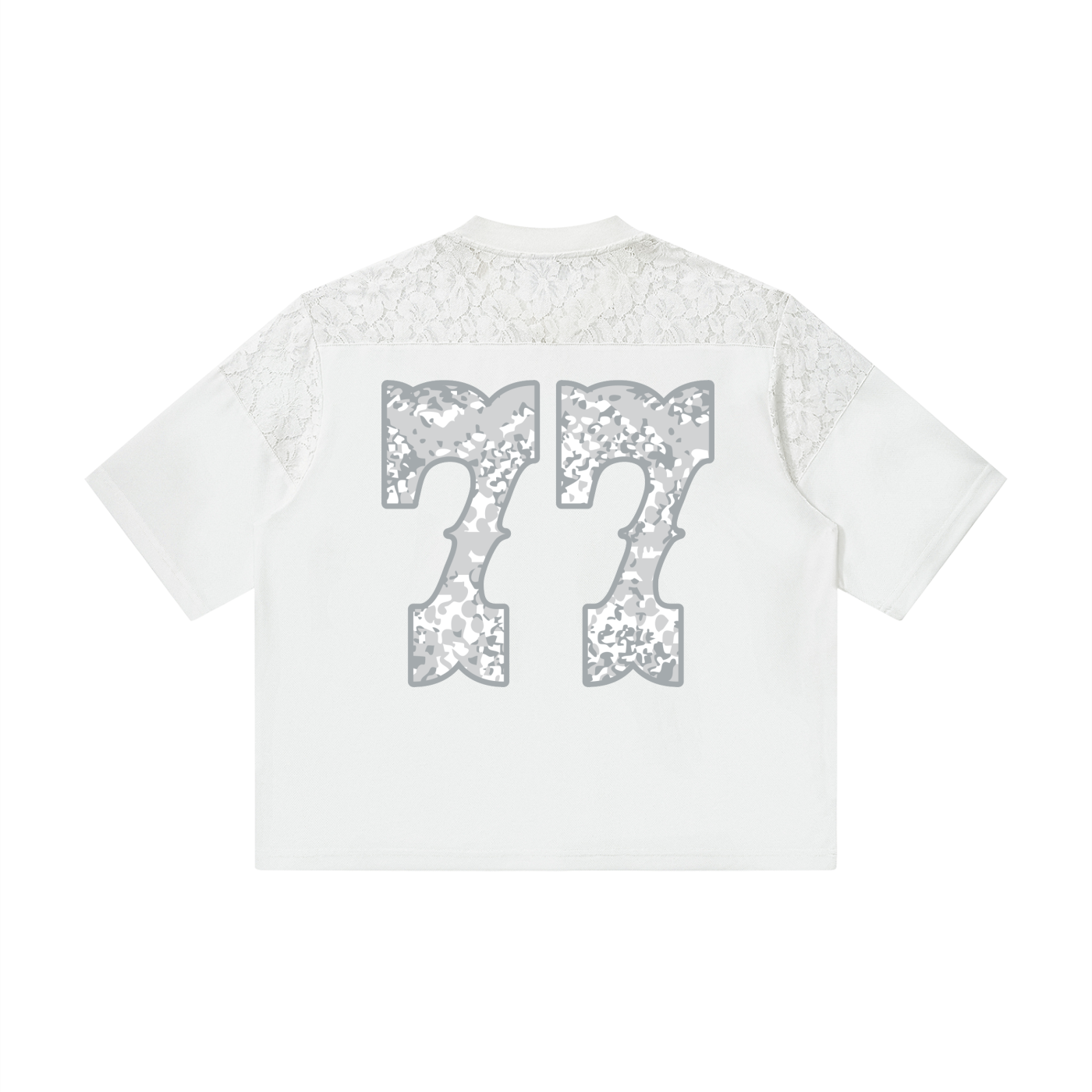 Lace Paneling V-Neck Jersey